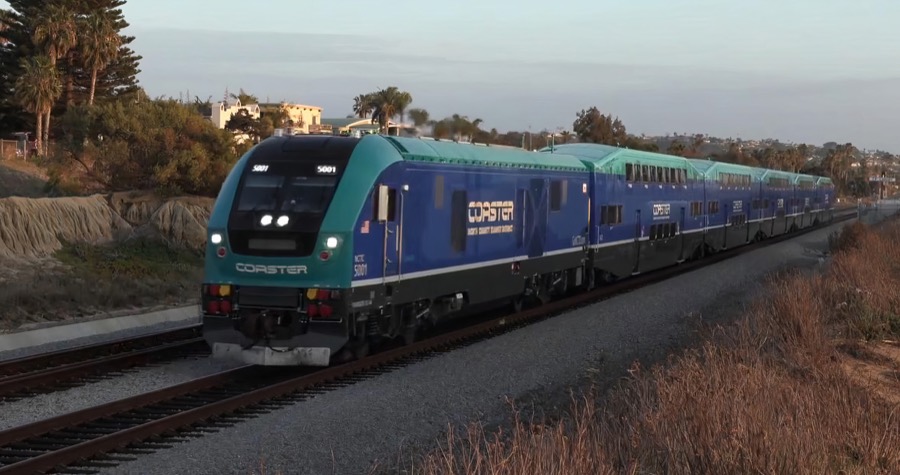 The Coaster commuter train running the coastal line