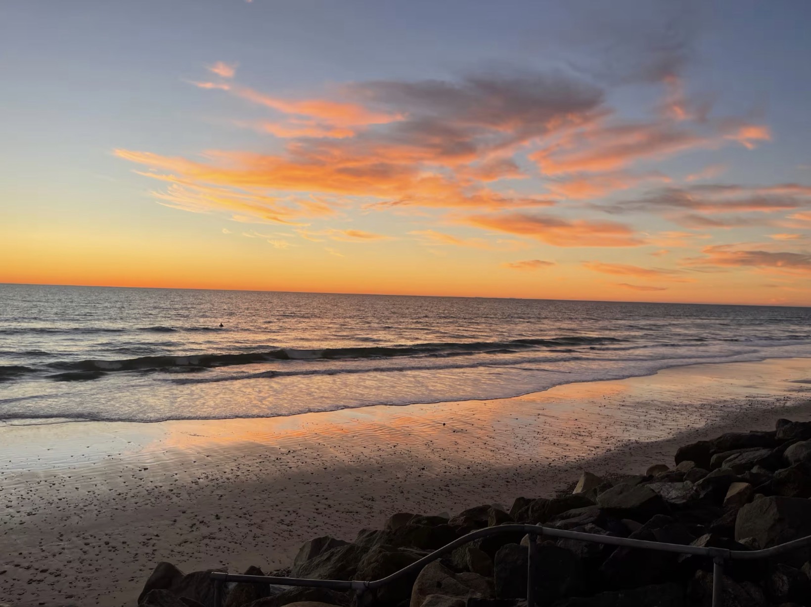 Sunset over the Pacific from the St. Malo shoreline
